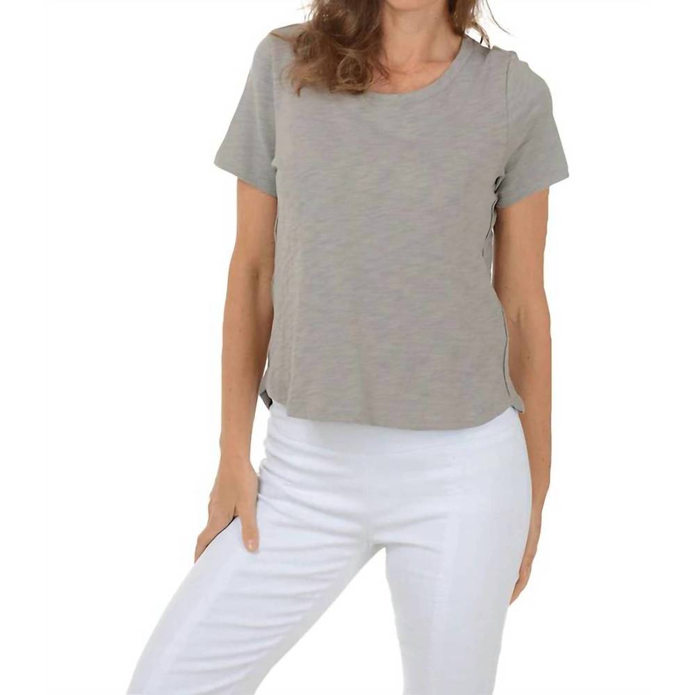 NEW ESCAPE cotton hi-lo tee in fog